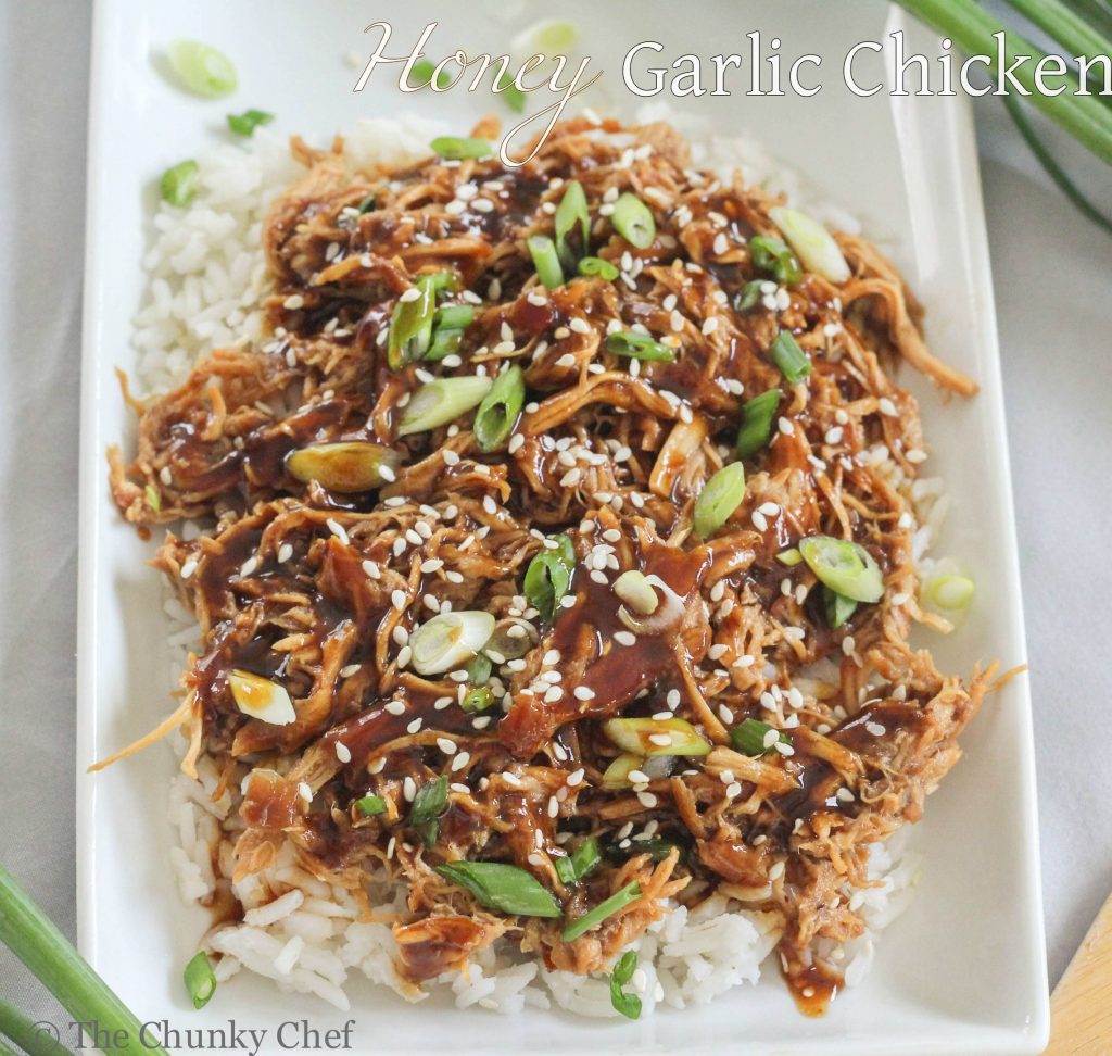 Slow Cooker Honey Garlic Chicken with Spicy String Beans in Garlic