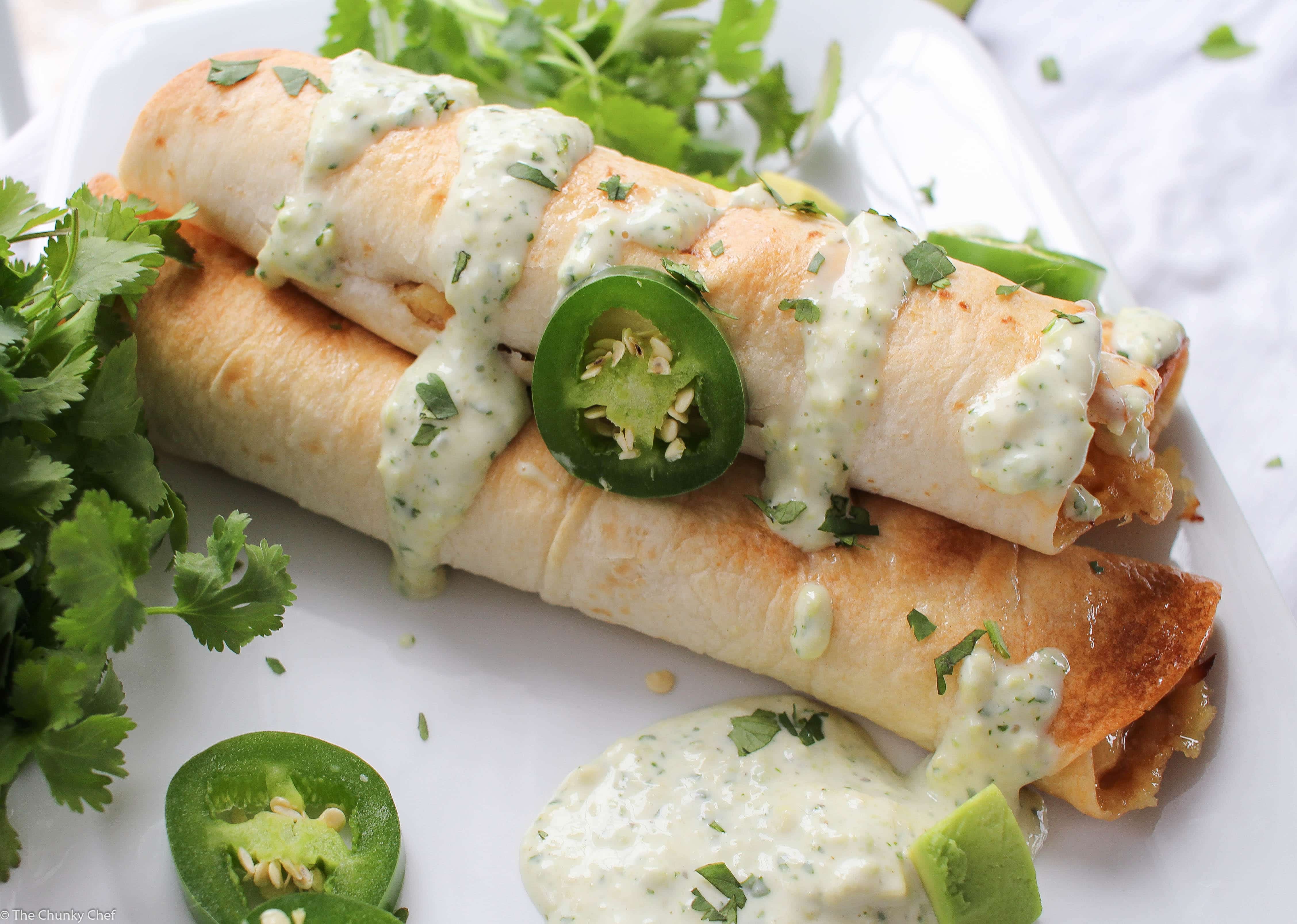 Cheesy Chicken Jalapeno Popper Taquitos The Chunky Chef