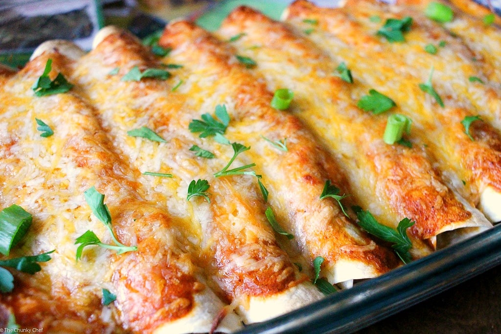 Beef Enchiladas with Homemade Enchilada Sauce The Chunky Chef