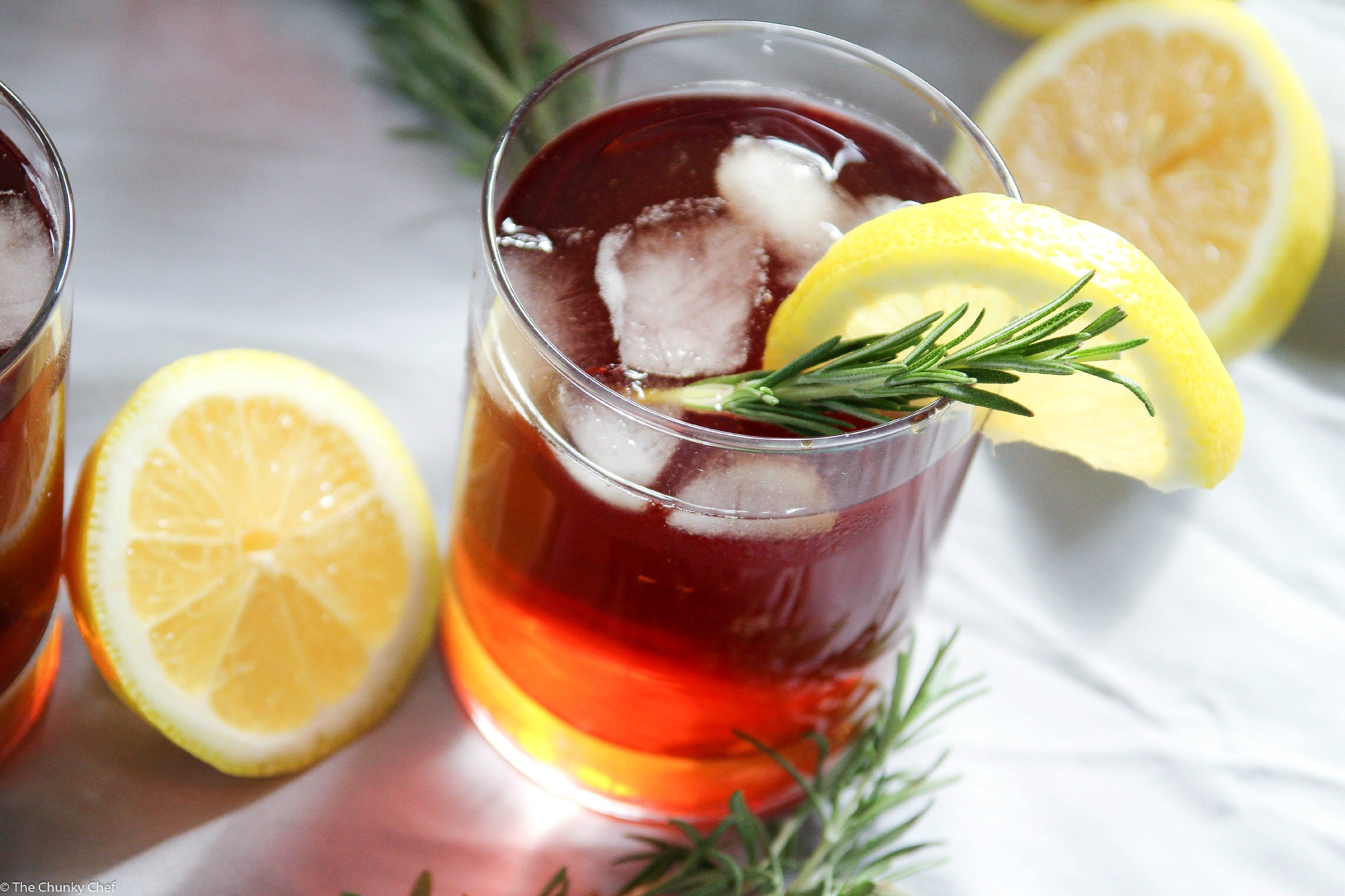 Lemon and Rosemary Sweet Iced Tea The Chunky Chef