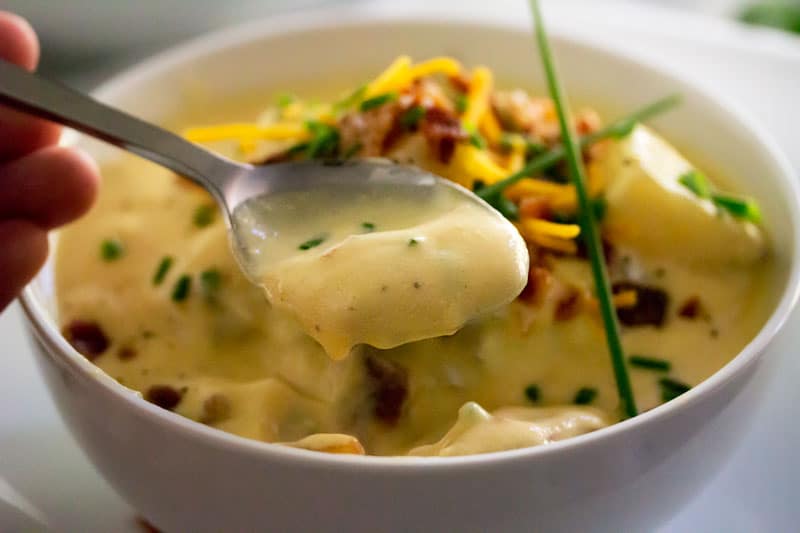 Copycat Loaded Baked Potato Soup - The Chunky Chef