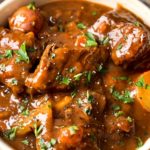 Guinness and Coffee Irish Beef Stew | This comfort food is the King of all Irish beef stews, as the Guinness and coffee flavors meld perfectly to give way to a deep, rich, lusciously savory sauce that simmers away to tenderize the beef and vegetables until they're spoonable! | http://thechunkychef.com