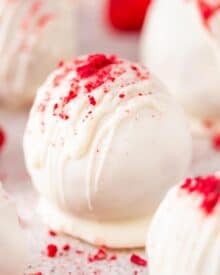 Raspberry White Chocolate Cake Balls