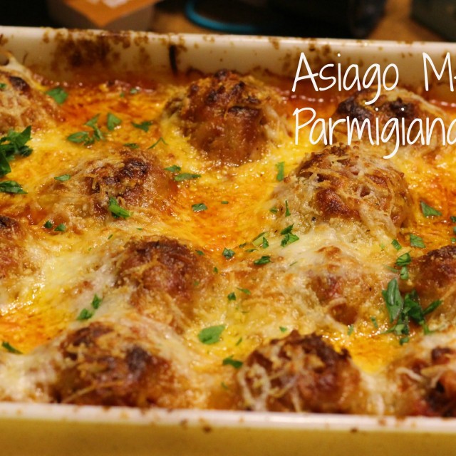 Asiago Meatball Parmigiana with Garlic Roasted Broccoli The Chunky Chef