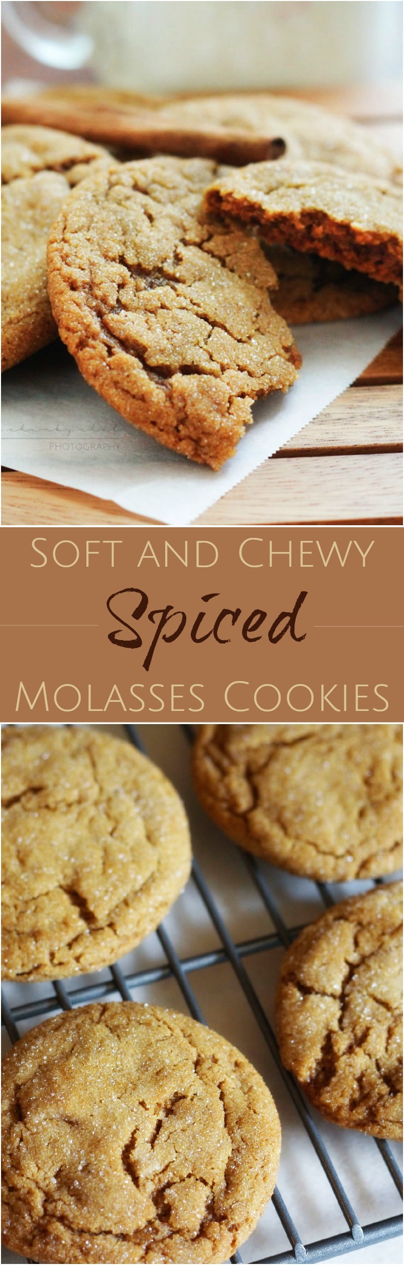 Soft Spiced Molasses Cookies | Soft and perfectly spiced, these cookies will soon become one of your favorite! These cookies are soft and chewy, with that classic dark molasses flavor!