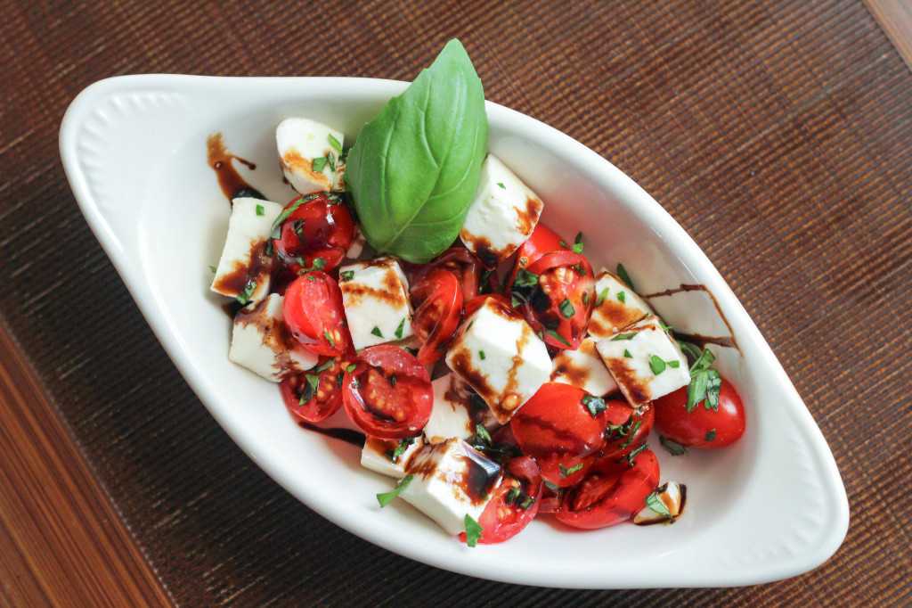 I usually throw together a little caprese salad to have too... honestly, I think it's just an excuse to eat more of that glaze!