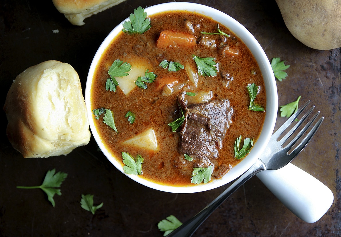 Beef Bourguignon | The Chunky Chef | Such a classic recipe... revamped a little bit and made easy to make for your whole family. Try this beef bourguignon soon!