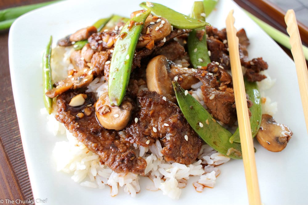 Deliciously savory and easy to make... try this Asian Beef with Sugar Snap Peas tonight! Like your favorite take-out meal, but WAY better!