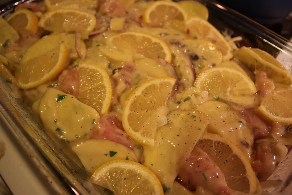 This lemon chicken and potato bake is a bright and fresh take on a hearty comfort food dish. It'll soon be a family favorite!!