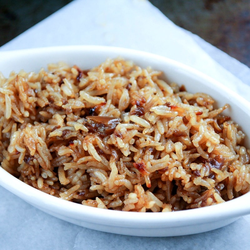 Stick of Butter Rice | Just 4 simple, pantry staple ingredients make up with rice side dish that will blow your mind! Kids and adults alike will be begging you to make it again! | http://thechunkychef.com