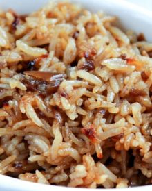 Stick of Butter Rice | Just 4 simple, pantry staple ingredients make up with rice side dish that will blow your mind! Kids and adults alike will be begging you to make it again! | http://thechunkychef.com