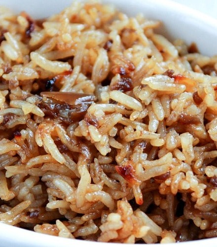 Stick of Butter Rice | Just 4 simple, pantry staple ingredients make up with rice side dish that will blow your mind! Kids and adults alike will be begging you to make it again! | http://thechunkychef.com