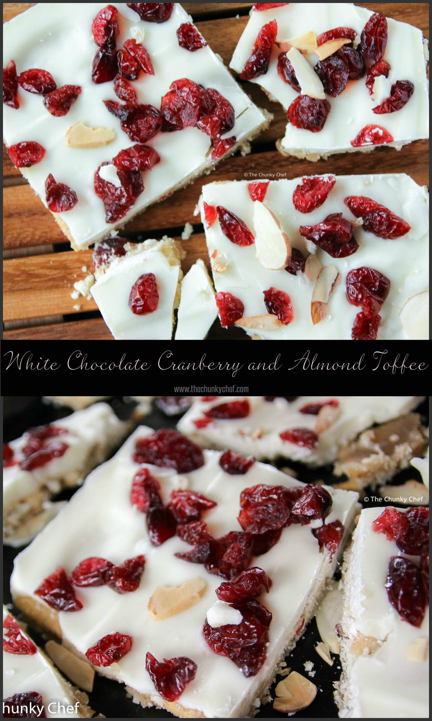 Saltine crackers are transformed into decadent white chocolate covered toffee studded with sweet cranberries and crunchy toasted almonds