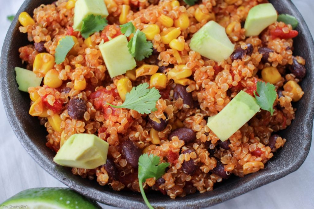 One Pan Mexican Quinoa Skillet - How would you like to have a simple, yet incredibly flavorful vegetarian dish that will more than satisfy you... all cooked in one pan?  Easy cleanup!