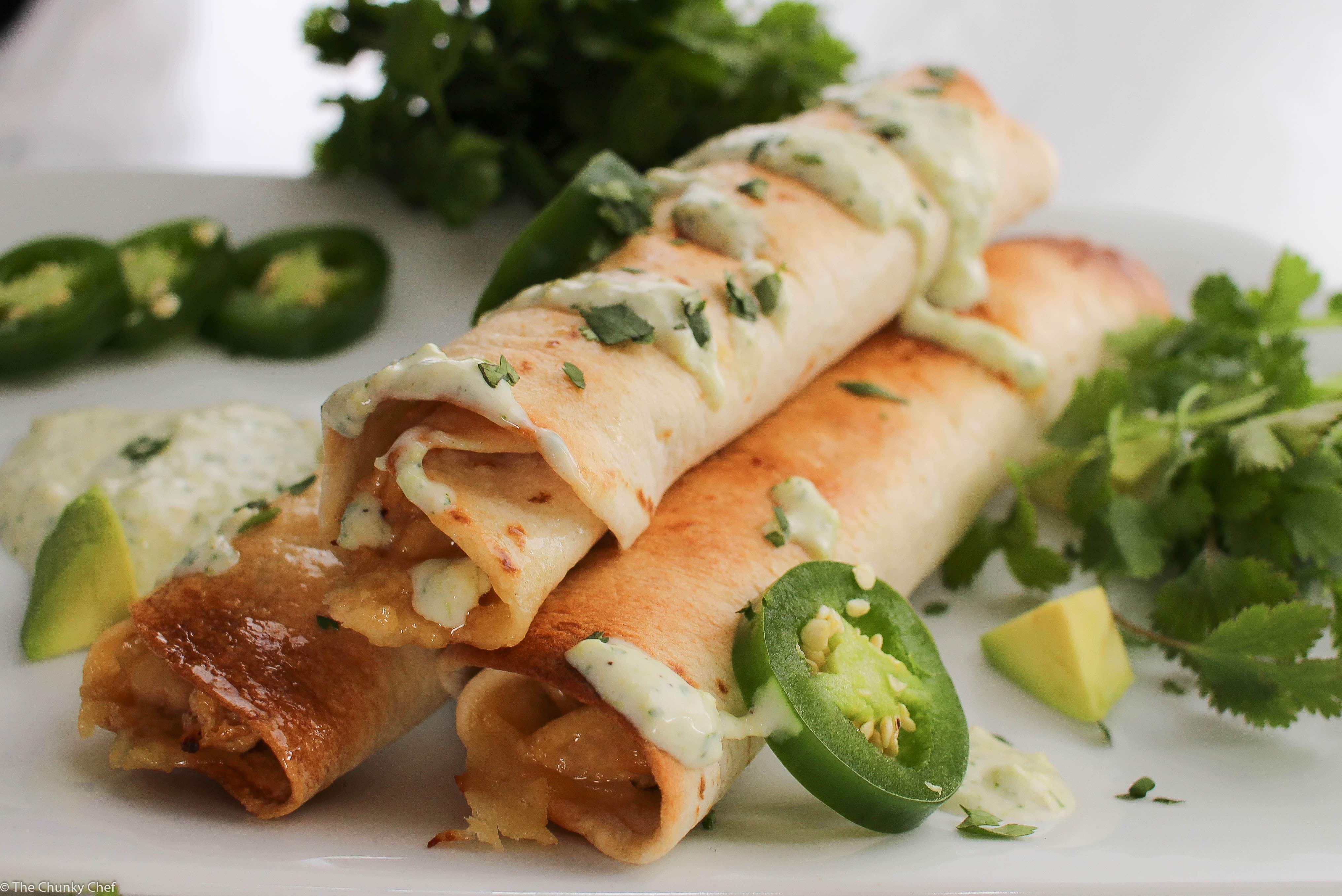 Cheesy Chicken Jalapeno Popper Taquitos The Chunky Chef