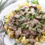 Quick and Easy Beef Stroganoff - Creamy and deeply flavorful, whip up a plate of this beef stroganoff tonight! It's easy to make and guaranteed to make you want seconds!