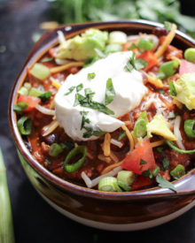 Heart Healthy Turkey Chili - Chili is such a perfect winter meal, so how about making this heart healthy yet super hearty turkey chili tonight? You won't believe how great it tastes!
