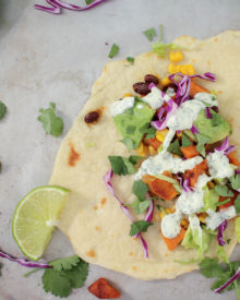 An absolutely delicious vegetarian soft taco that even meat-eaters will LOVE! Sweet potatoes mixed with protein packed black beans make these extra hearty!
