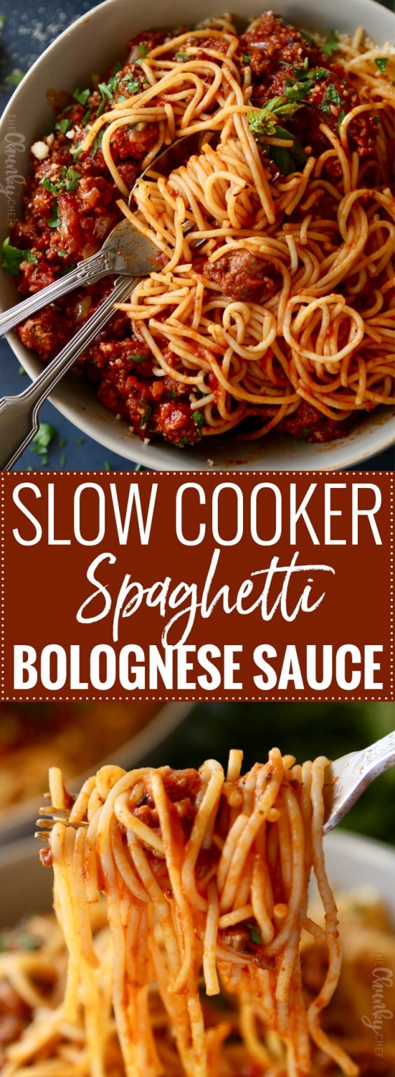 Slow Cooker Spaghetti Bolognese Sauce The Chunky Chef