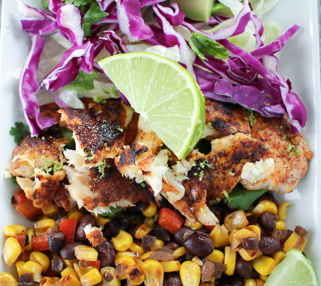 Blackened Tilapia Taco Bowls14 The Chunky Chef