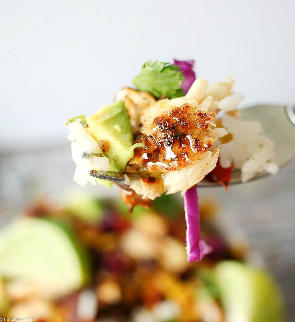 Blackened Tilapia Taco Bowls The Chunky Chef