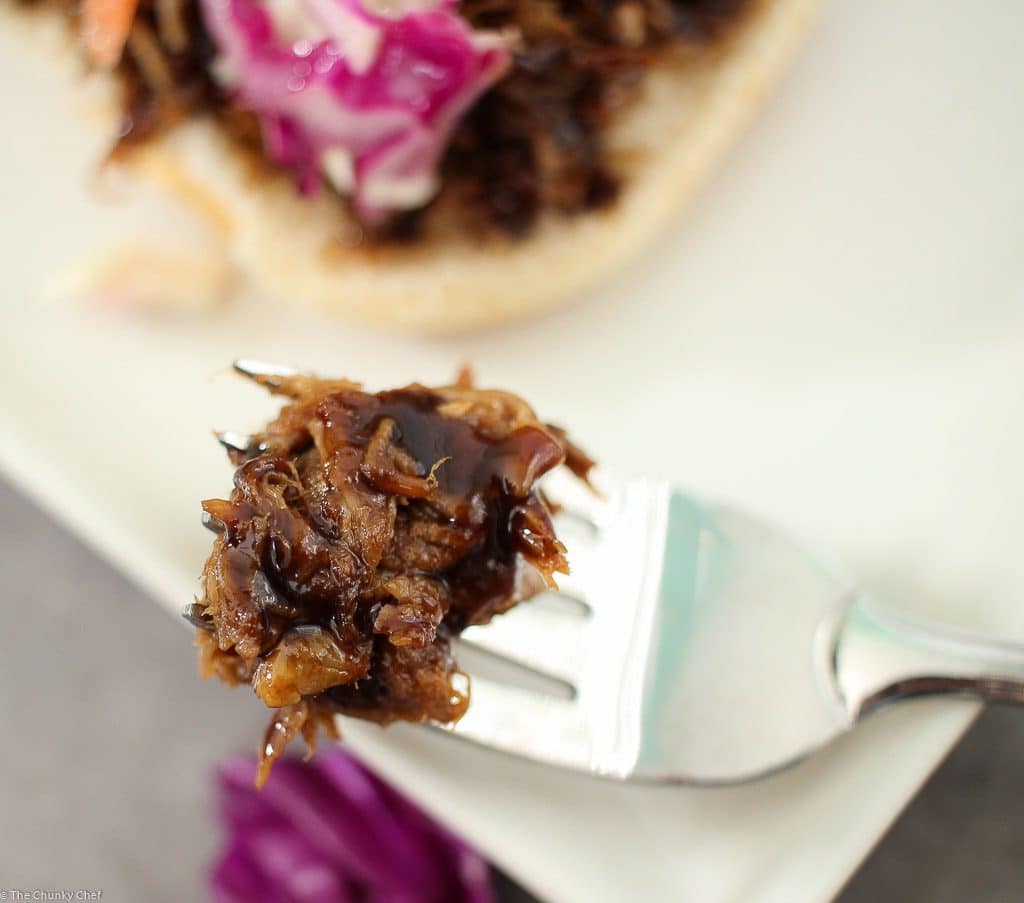 Garlicky, sweet, tangy, succulent and tender... this pulled pork BBQ is a "must have" for your next dinner or get together!