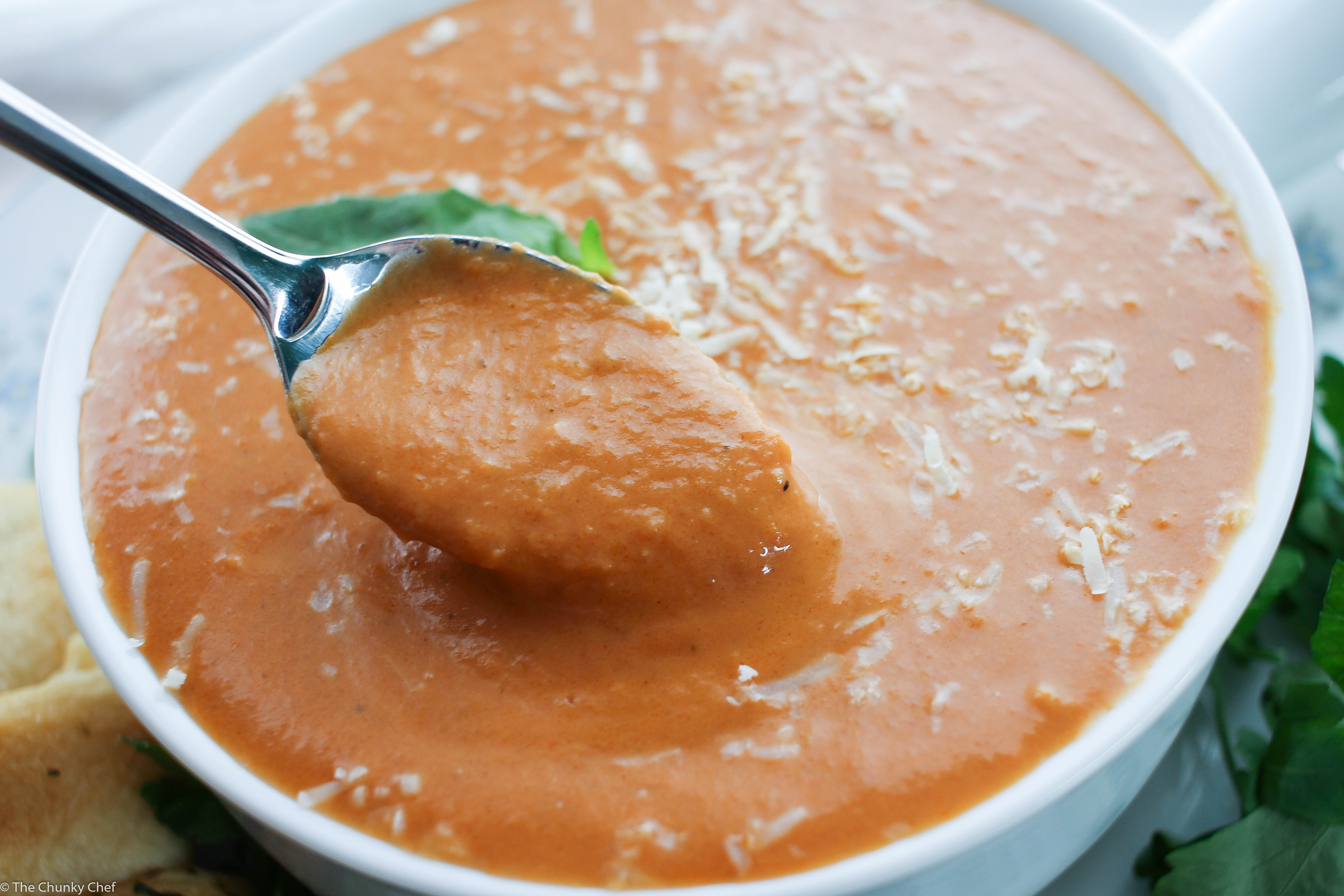 Slow Cooker Creamy Tomato Basil Soup The Chunky Chef
