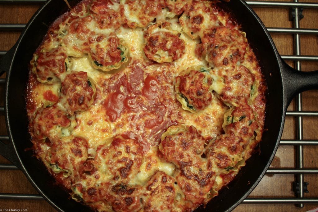 Savory mushrooms, spinach and cheese are rolled up in pasta and baked in a delicious marinara sauce. A dish so hearty, you won't realize it's vegetarian!