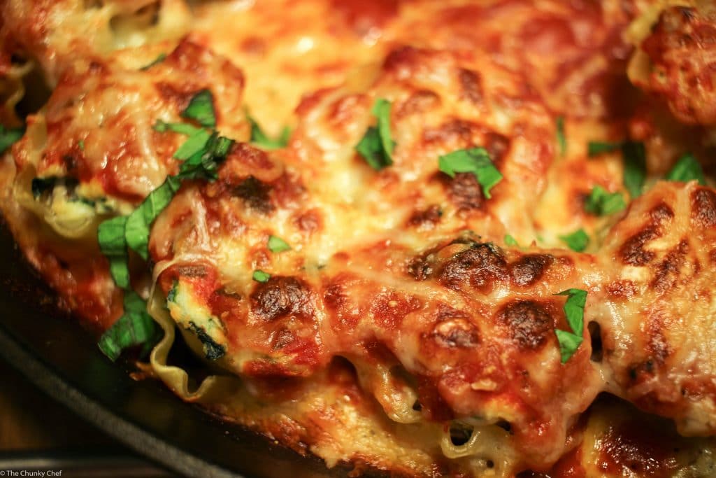 Savory mushrooms, spinach and cheese are rolled up in pasta and baked in a delicious marinara sauce. A dish so hearty, you won't realize it's vegetarian!