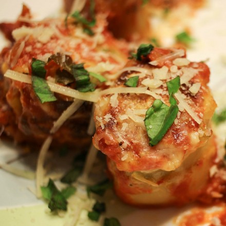 Savory mushrooms, spinach and cheese are rolled up in pasta and baked in a delicious marinara sauce. A dish so hearty, you won't realize it's vegetarian!