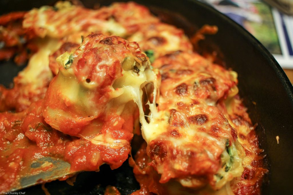 Savory mushrooms, spinach and cheese are rolled up in pasta and baked in a delicious marinara sauce. A dish so hearty, you won't realize it's vegetarian!