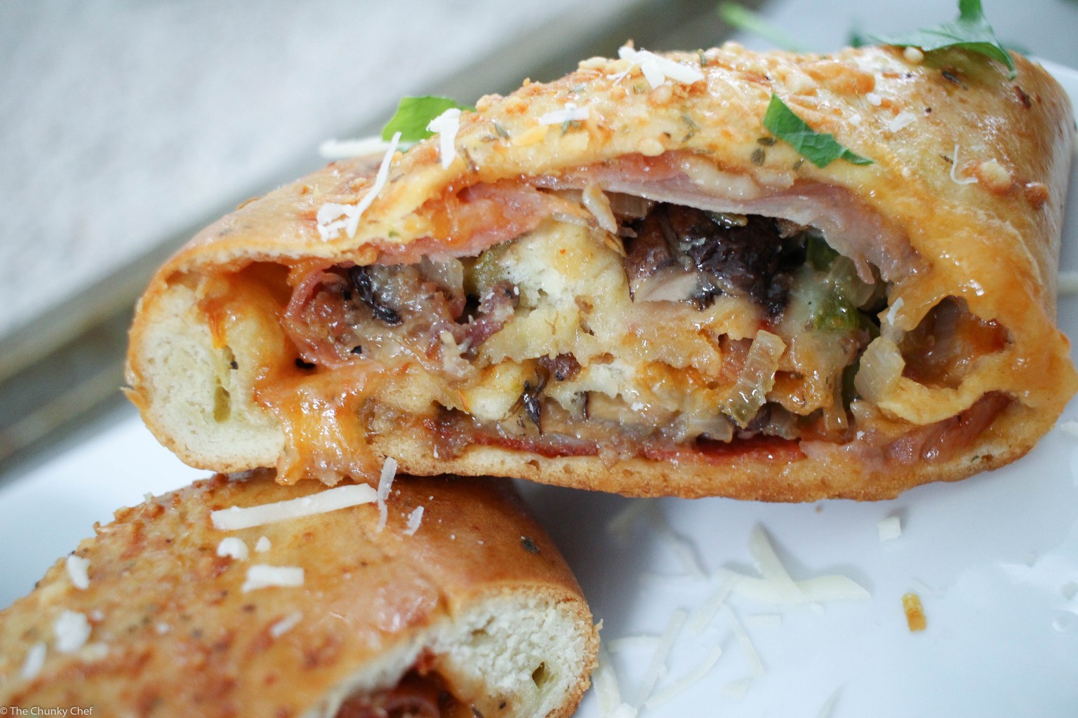 "The Works" Pizza Stromboli The Chunky Chef