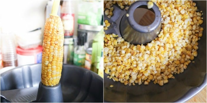 Sweet with a kick... this corn and poblano salsa has a wonderful roasted flavor!  