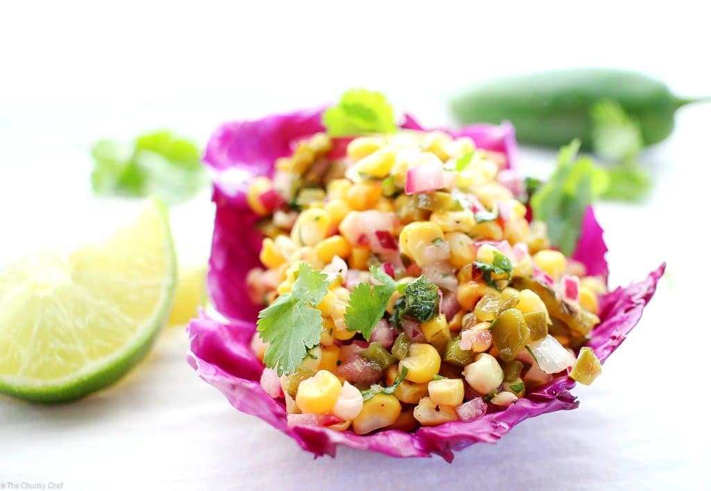 Sweet with a kick... this corn and poblano salsa has a wonderful roasted flavor!