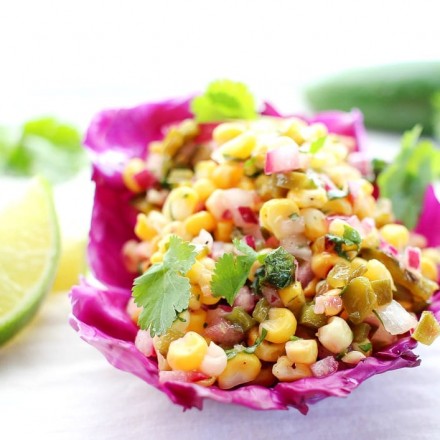Sweet with a kick... this corn and poblano salsa has a wonderful roasted flavor!