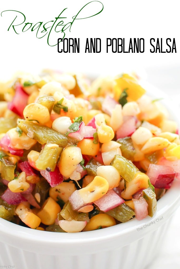 Sweet with a kick... this corn and poblano salsa has a wonderful roasted flavor!