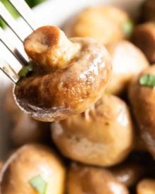 Buttery Crockpot Ranch Mushrooms - This quick and easy side dish is made using only 3 simple ingredients! Buttery, and full of ranch flavor, the crockpot does the work for you with this mushroom side dish!