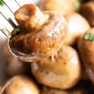 Buttery Crockpot Ranch Mushrooms - This quick and easy side dish is made using only 3 simple ingredients! Buttery, and full of ranch flavor, the crockpot does the work for you with this mushroom side dish!