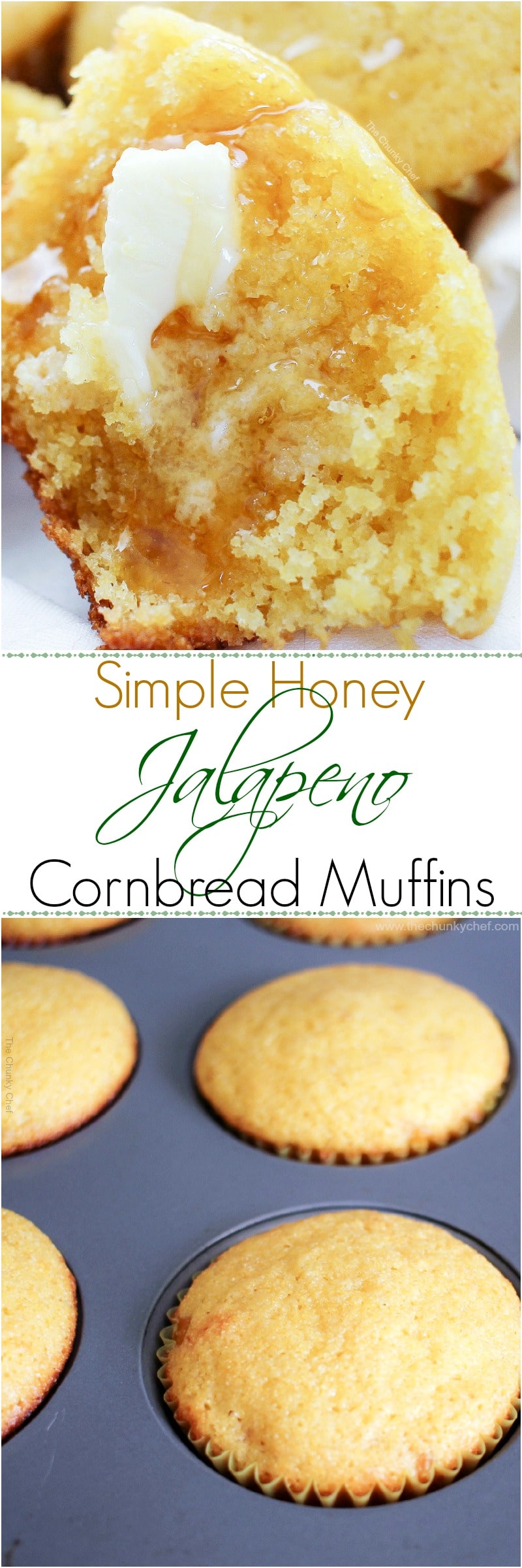 Looking for a great cornbread recipe? You HAVE to try these soft and fluffy honey jalapeno cornbread muffins... they are sure to be a favorite!