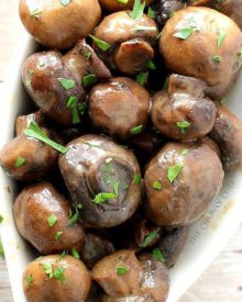 Three ingredients is all you need to make the most delicious and flavorful mushrooms! Just toss them in a slow cooker and let it do the work for you!
