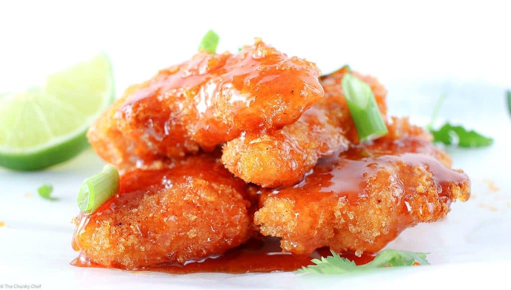 Sweet and Spicy Sticky Chicken Fingers The Chunky Chef Sweet and Spicy Sticky Chicken Fingers The Chunky Chef
