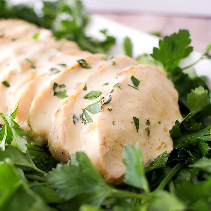 If you're looking for a recipe to switch up your chicken routine, try this pan seared chicken with a creamy mustard sauce!  Simple. Easy. Flavorful!