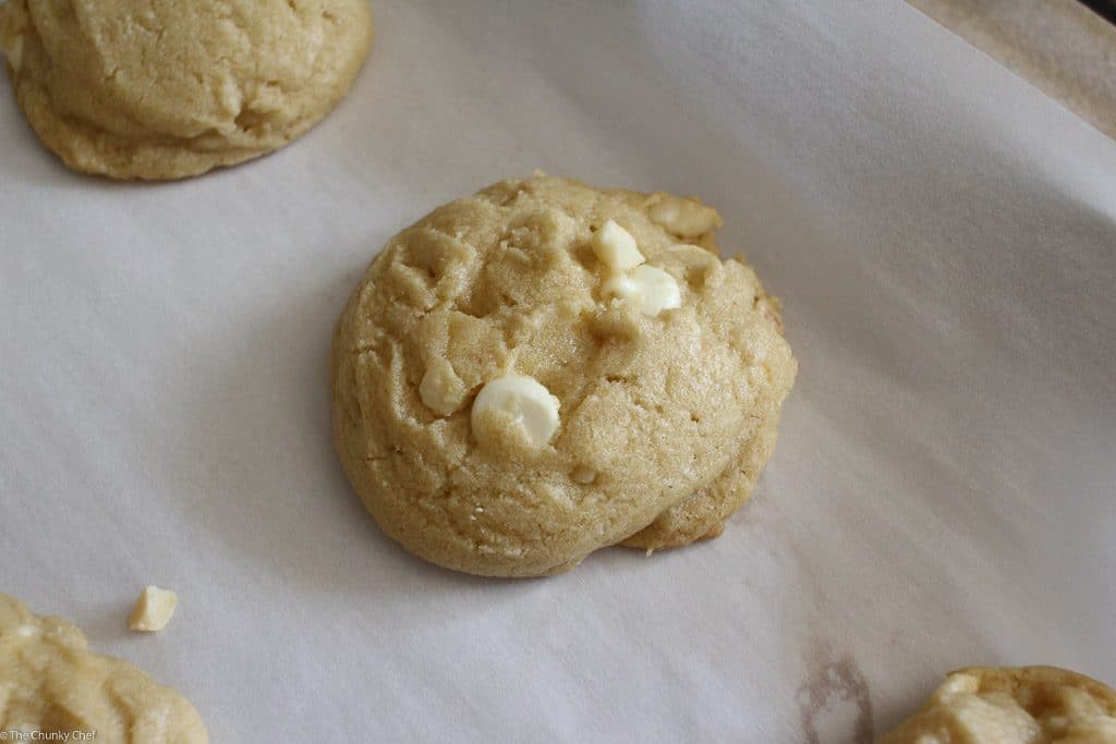 The ultimate white chocolate macadamia nut cookies... baked to soft and chewy perfection!