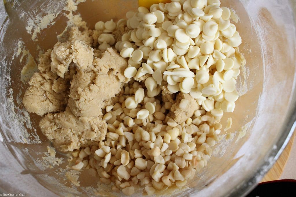 The ultimate white chocolate macadamia nut cookies... baked to soft and chewy perfection!