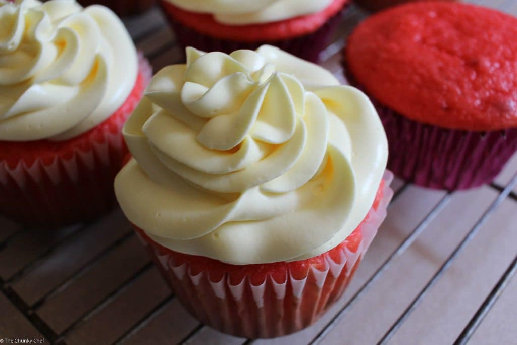 Deliciously moist with a few surprise ingredients, you have to try these strawberry lemonade cupcakes! It's like taking a bite out of summer :)