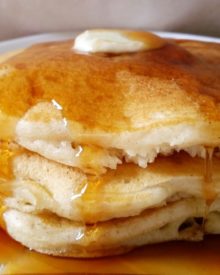The softest, fluffiest, best buttermilk pancakes... from scratch! Savor the sweet hints of vanilla and warmth of the cinnamon; the perfect breakfast!