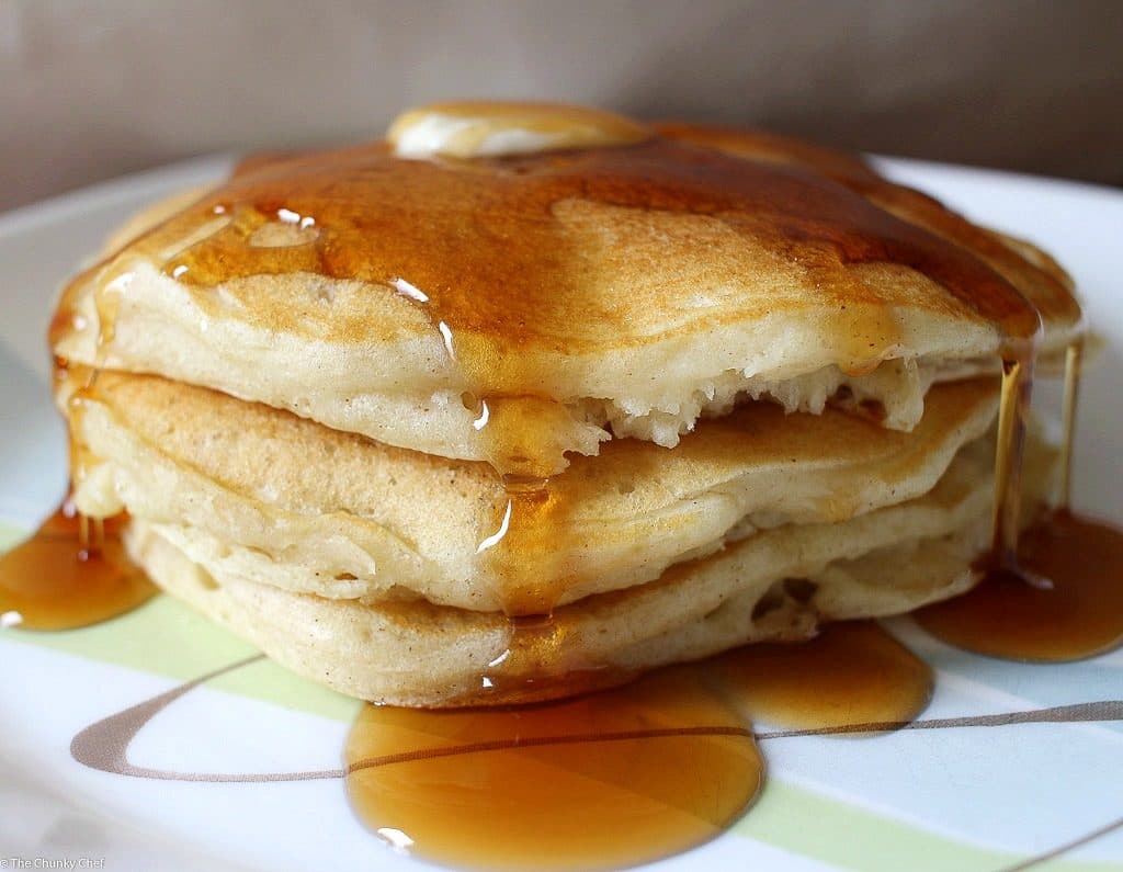 The softest, fluffiest, best buttermilk pancakes... from scratch! Savor the sweet hints of vanilla and warmth of the cinnamon; the perfect breakfast!