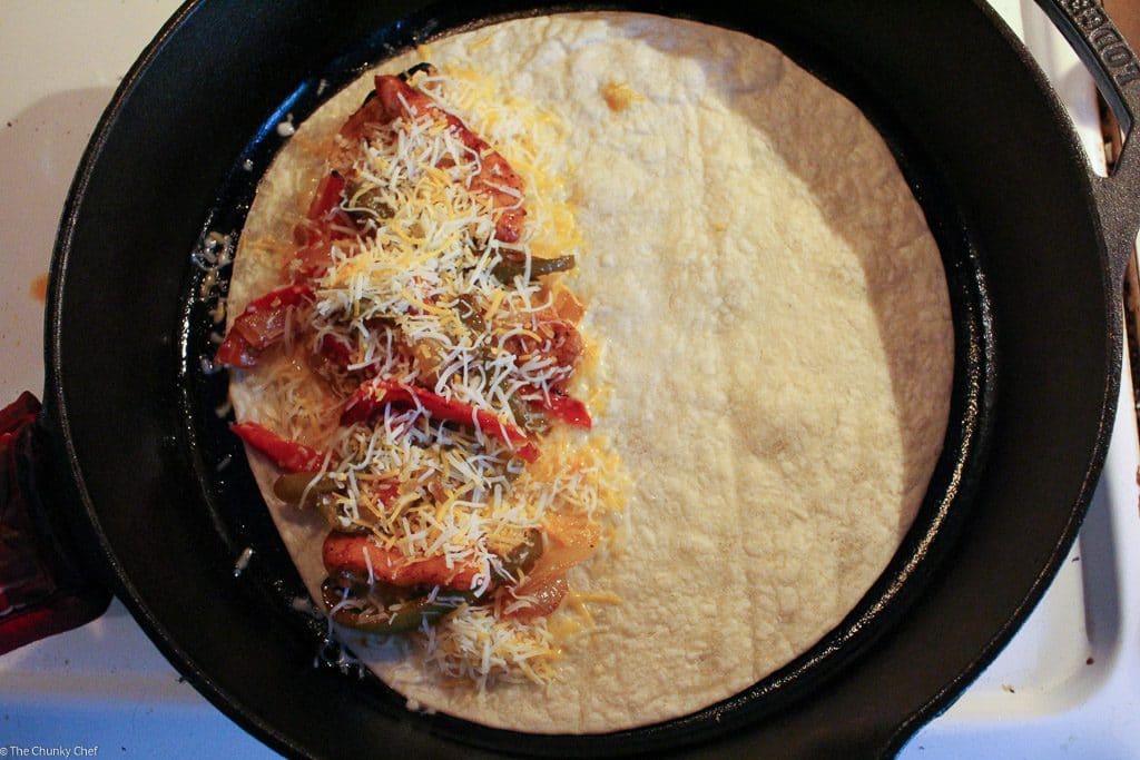 Do you love chicken fajitas? Do you love quesadillas? Combine the two and you have one amazing quesadilla you'll want to make over and over!