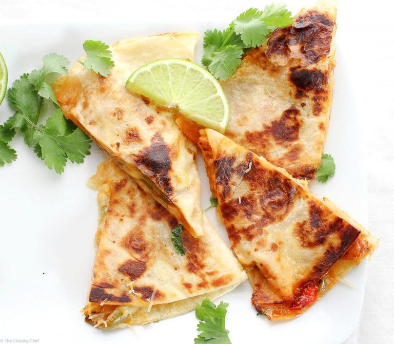 Chicken Fajitas Quesadillas The Chunky Chef