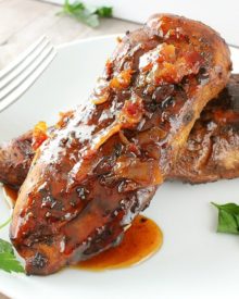 Marinated chicken, grilled to perfection and drizzled with a spicy honey bacon glaze. This glazed chicken will be a family favorite!